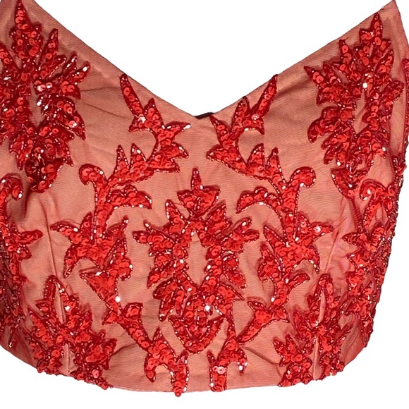 Adrianna Papell Beaded Crop Tank with Spaghetti Straps Size 6 Petite - Picture 2 of 14